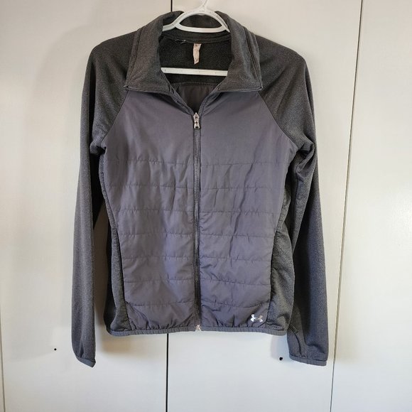Under Armour Women's Gray Quilted Full-Zip Jacket  | Sz Small Petite - Picture 1 of 10